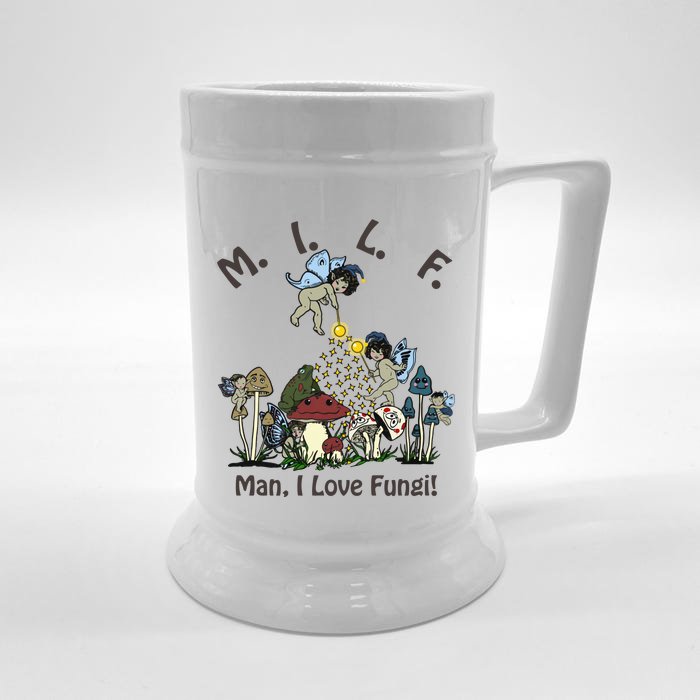 MILF Man I Love Fungi Mushroom Ideal For Valentine's Day Front & Back Beer Stein