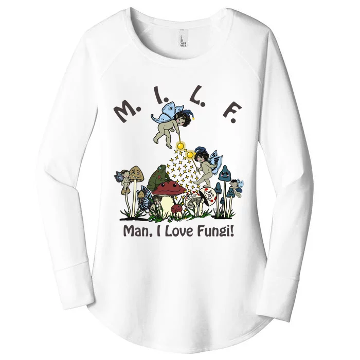 MILF Man I Love Fungi Mushroom Ideal For Valentine's Day Women's Perfect Tri Tunic Long Sleeve Shirt