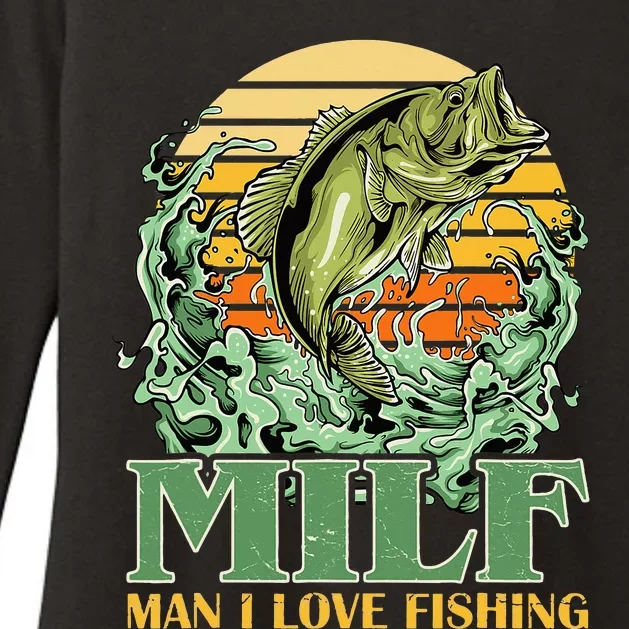 MILF Man I Love Fishing Funny Sayings Gift For Fisher Womens CVC Long Sleeve Shirt