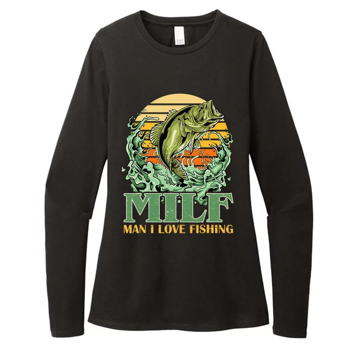 MILF Man I Love Fishing Funny Sayings Gift For Fisher Womens CVC Long Sleeve Shirt