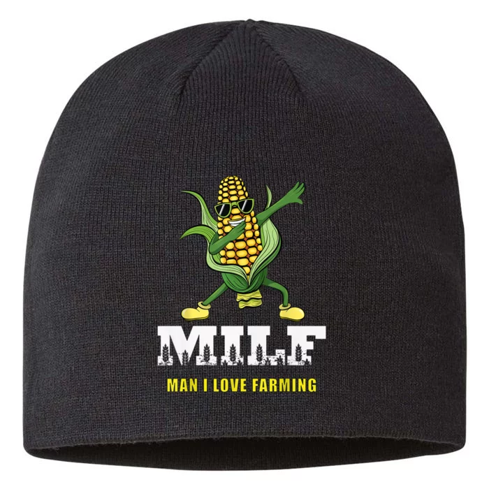 MILF Man I Love Farming Dabbing Corn Design 8 1/2in Sustainable Knit Beanie