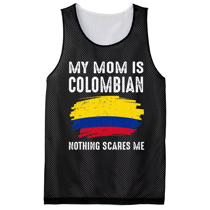 My Mom Is Colombian Colombia Pride Flag Heritage Roots Mesh Reversible Basketball Jersey Tank