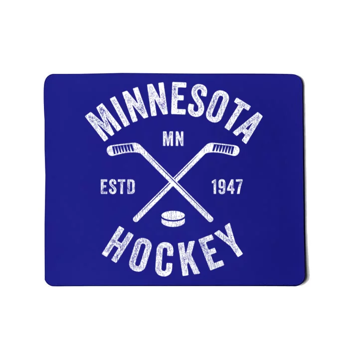 Minnesota Mn Ice Hockey Sticks Vintage Gift Cute Gift Mousepad