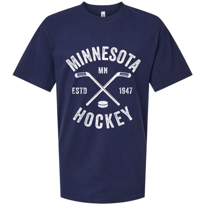 Minnesota Mn Ice Hockey Sticks Vintage Gift Cute Gift Sueded Cloud Jersey T-Shirt