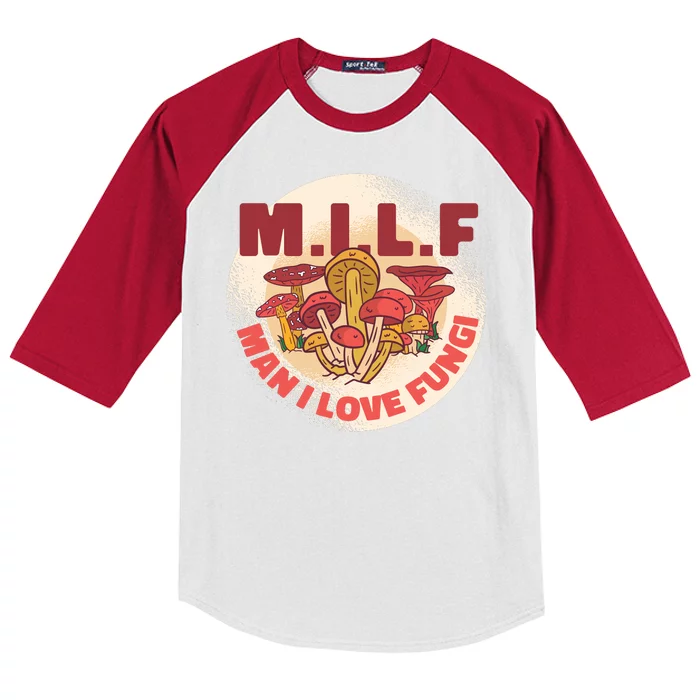 MILF Man I Love Fungi Funny Kids Colorblock Raglan Jersey