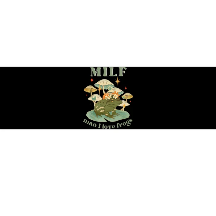 MILF Man I Love Frogs Vintage Retro Frog And Fungi Mushroom Bumper Sticker