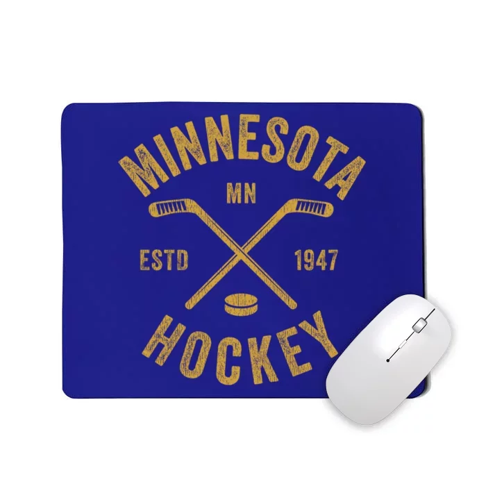 Minnesota Mn Ice Hockey Sticks Vintage Gift Meaningful Gift Mousepad