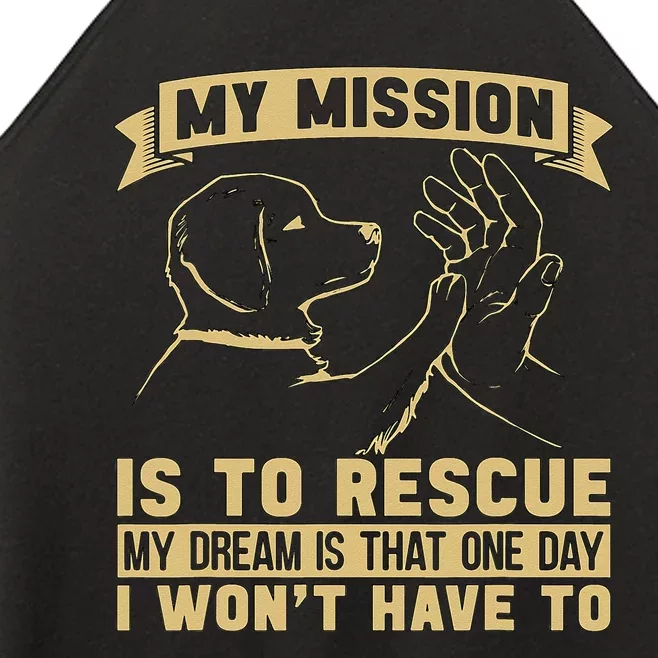 My Mission Is To Rescue Injured Love Animals Abandoned Pets Women’s Perfect Tri Rocker Tank