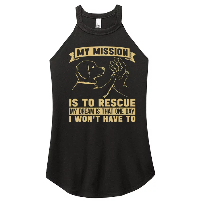 My Mission Is To Rescue Injured Love Animals Abandoned Pets Women’s Perfect Tri Rocker Tank