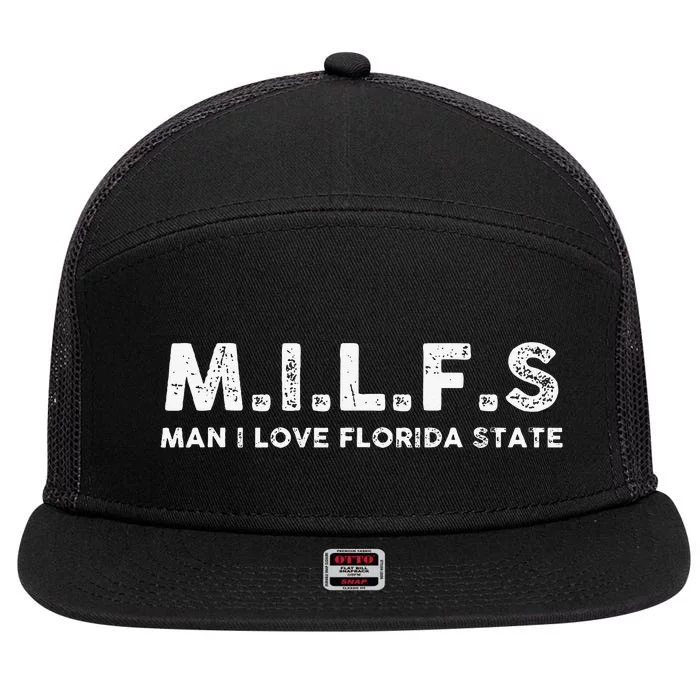 MILFS Man I Love Florida States Vintage 7 Panel Mesh Trucker Snapback Hat