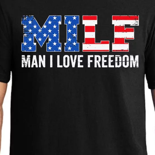 MILF Man I Love Freedom Funny Patriotic American 4th Of July Pajama Set