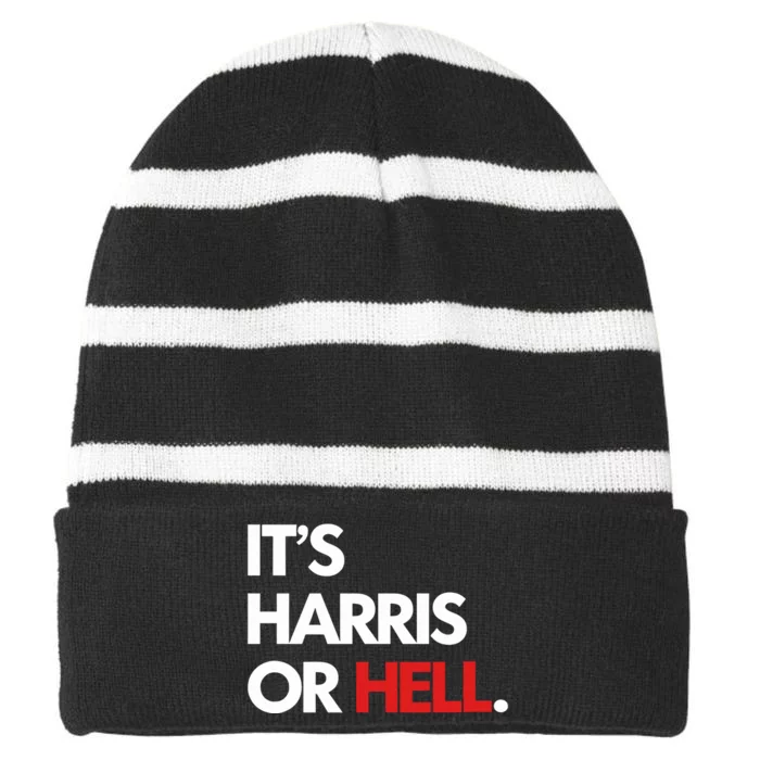 Mahogany Mommies ItS Harris Or Hell Striped Beanie with Solid Band