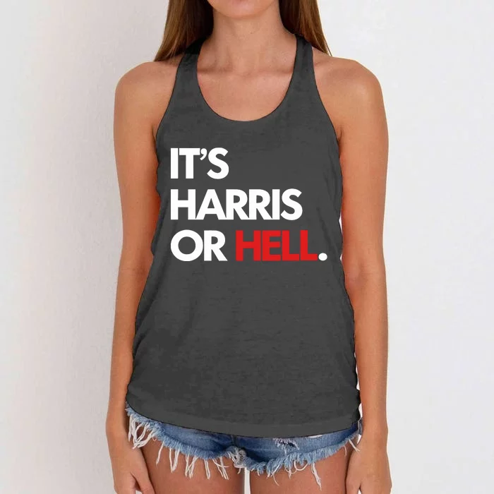 Mahogany Mommies ItS Harris Or Hell Women's Knotted Racerback Tank