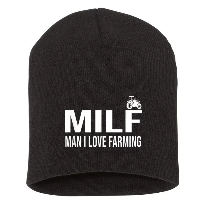 Milf Man I Love Farming Kansas State Football Fan Short Acrylic Beanie