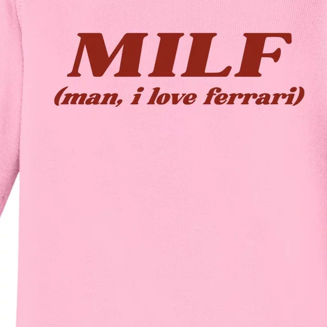 Milf Man I Love Ferrari Baby Long Sleeve Bodysuit