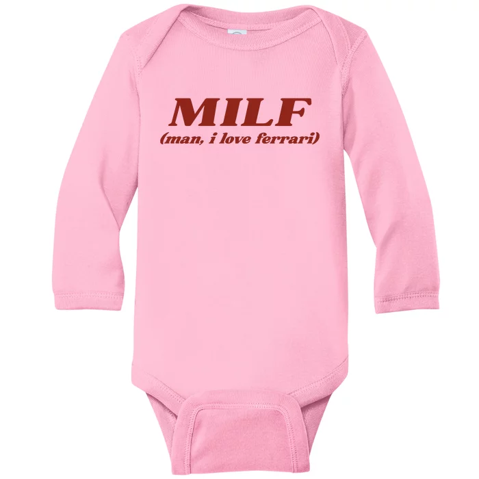 Milf Man I Love Ferrari Baby Long Sleeve Bodysuit