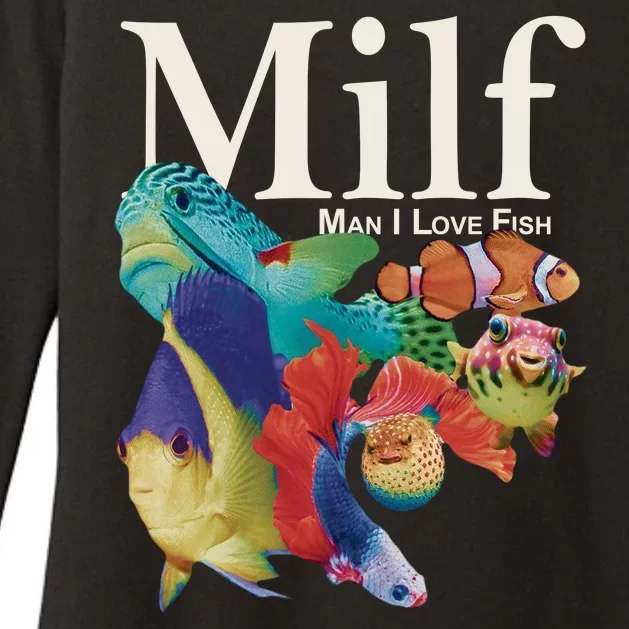 Milf Man I Love Fish Funny Womens CVC Long Sleeve Shirt