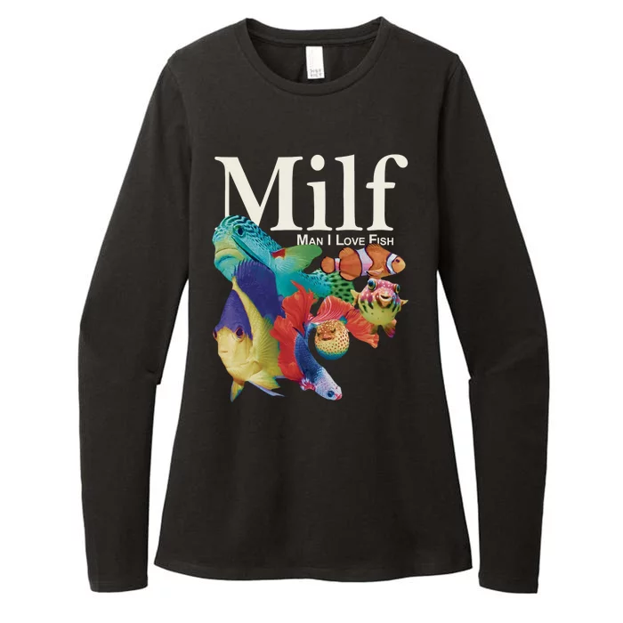 Milf Man I Love Fish Funny Womens CVC Long Sleeve Shirt