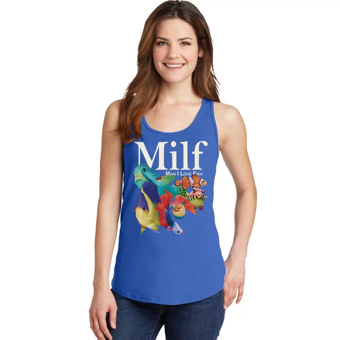 Milf Man I Love Fish Funny Ladies Essential Tank