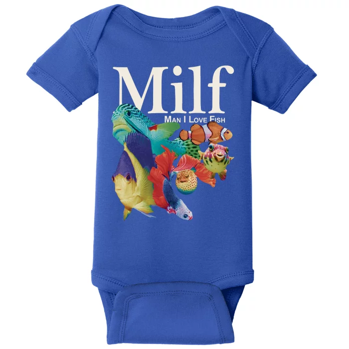 Milf Man I Love Fish Funny Baby Bodysuit