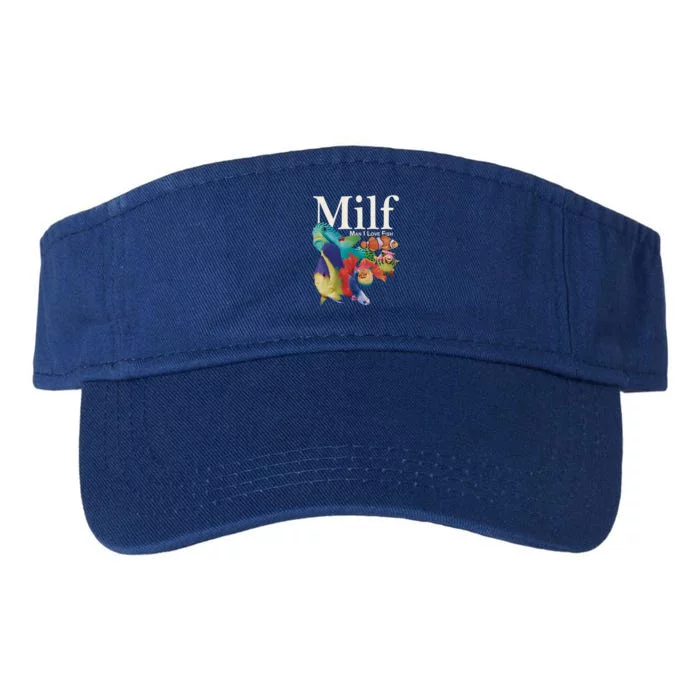 Milf Man I Love Fish Funny Valucap Bio-Washed Visor