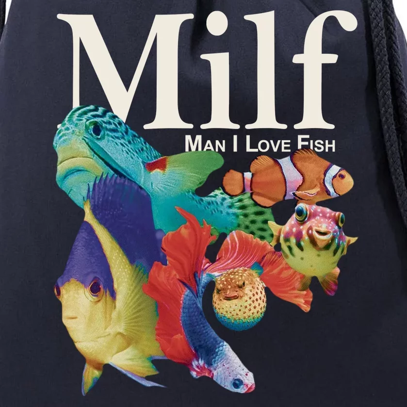 Milf Man I Love Fish Funny Drawstring Bag