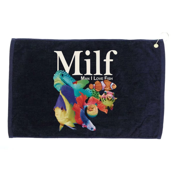 Milf Man I Love Fish Funny Grommeted Golf Towel