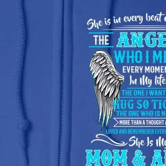 My Mom Is Guardian Angelgiftfor Daughter Son Lost Mom In Heaven Funny Gift Full Zip Hoodie