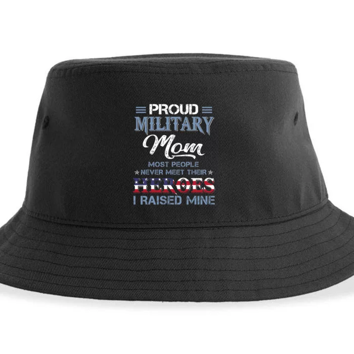 Military Mom I Raised My Hero America American Armed Forces Sustainable Bucket Hat