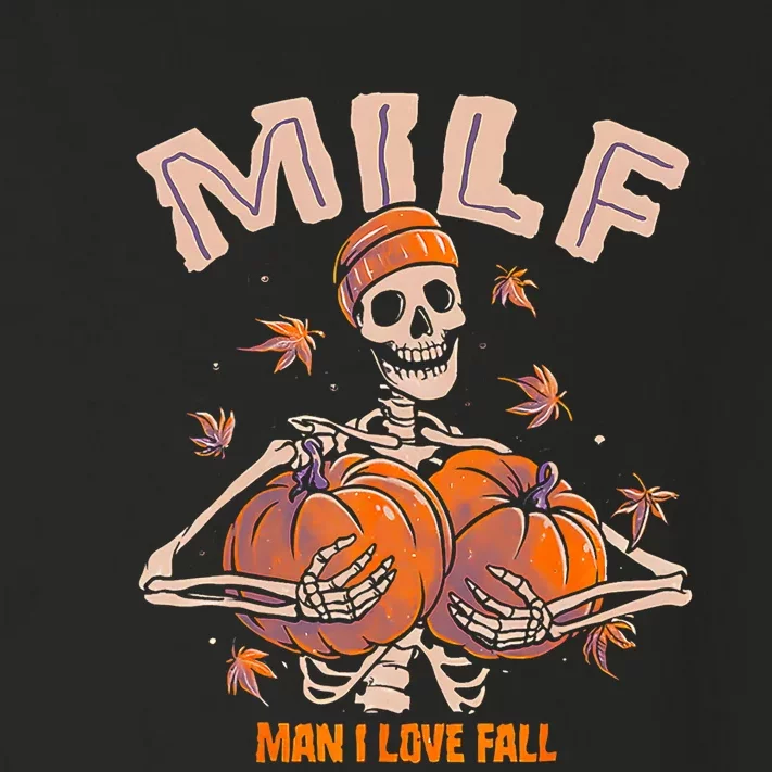 MILF Man I Love Fall Funny Spooky Skeleton Pumpkin Halloween Toddler Long Sleeve Shirt