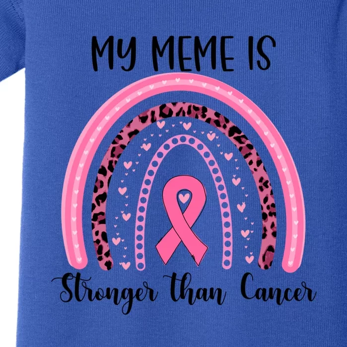 My Meme Is Stronger Than Cancer Breast Cancer Awareness Gift Baby Bodysuit