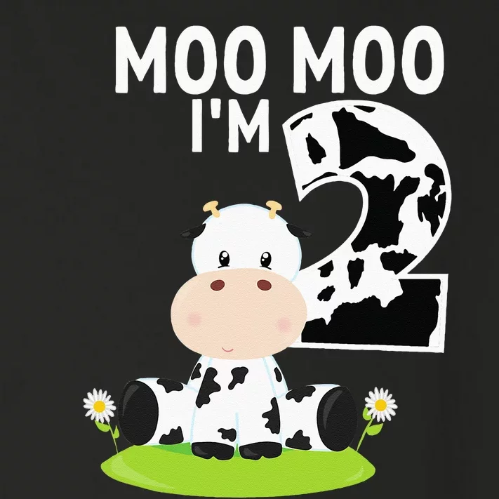 Moo Moo Im Two 2nd Birthday Funny Cute Cow Sounds Toddler Long Sleeve Shirt