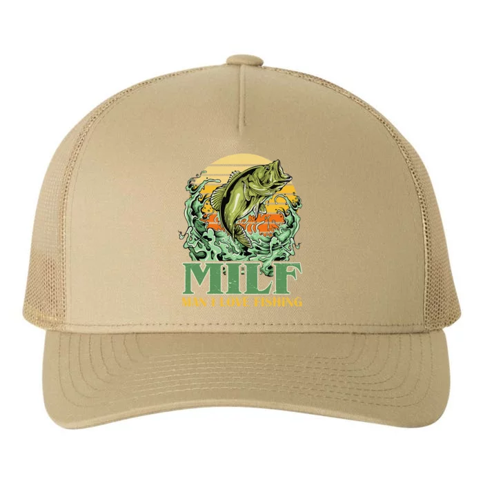 MILF Man I Love Fishing Funny Sayings Gift For Fishermen Yupoong Adult 5-Panel Trucker Hat