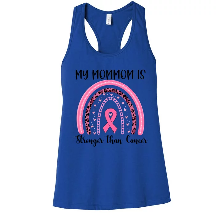 My Mommom Is Stronger Than Cancer Breast Cancer Awareness Meaningful Gift Women's Racerback Tank