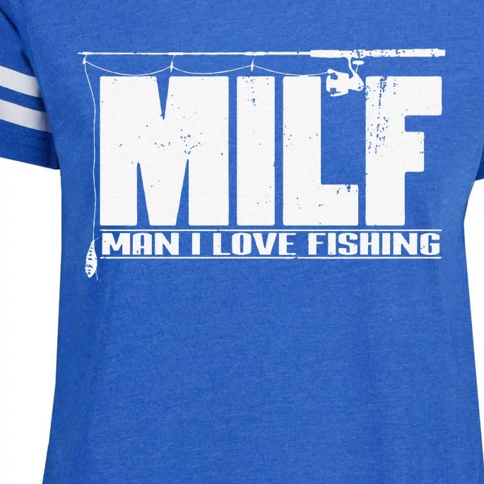 MILF Man I Love Fishing Quote For Fisherman Enza Ladies Jersey Football T-Shirt