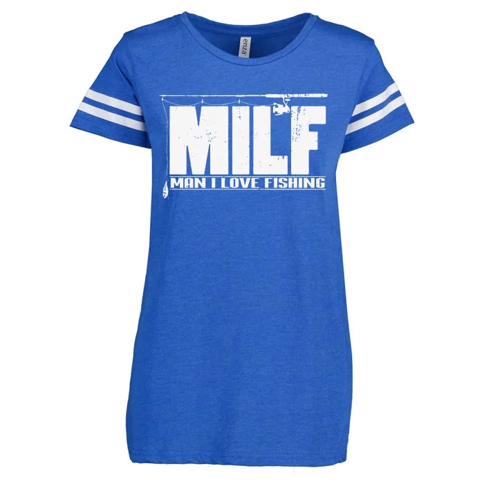 MILF Man I Love Fishing Quote For Fisherman Enza Ladies Jersey Football T-Shirt