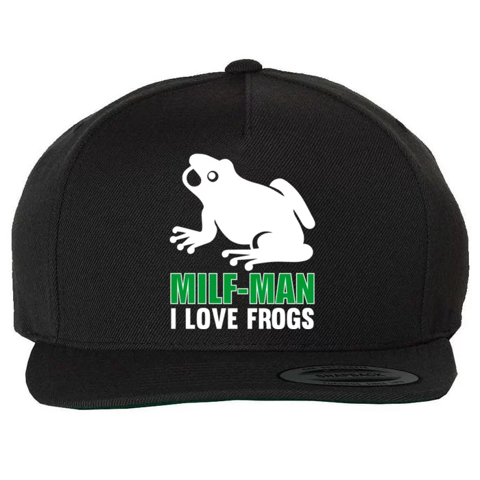 MILF Man I Love Frogs Funny Frog Wool Snapback Cap