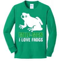 Tee Cute Frog Stuff I Heart MILF Man I Love Frogs Kids Long Sleeve