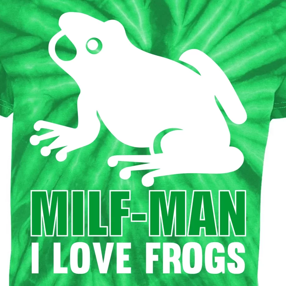 MILF Man I Love Frogs Funny Frog Kids Tie-Dye T-Shirt