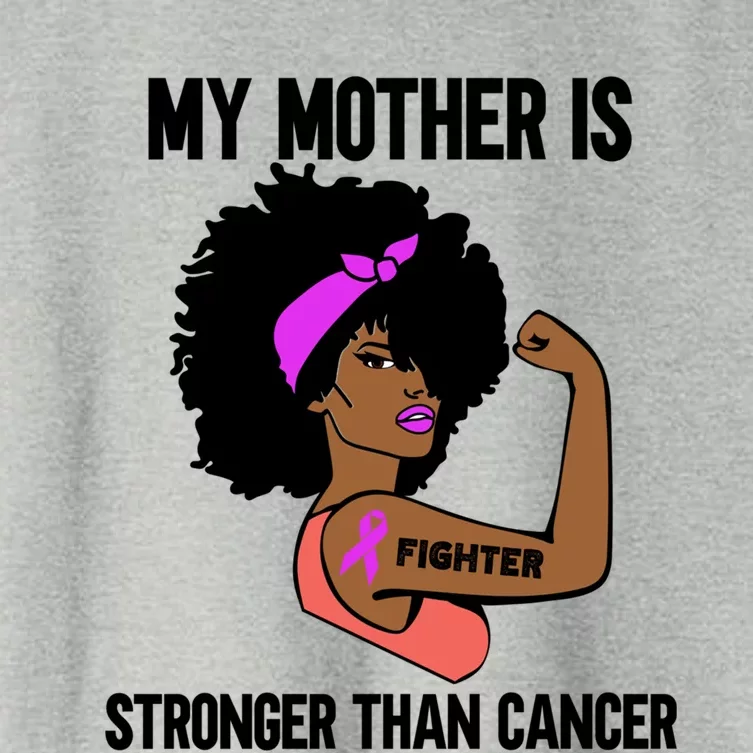 My Mother Is Stronger Than Cancer African American Breast Gift Women's Crop Top Tee