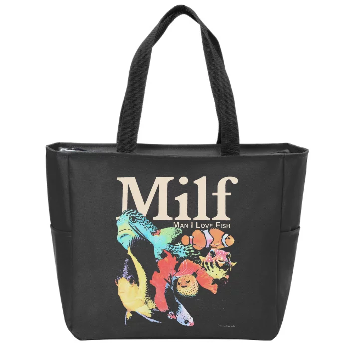 Milf Man I Love Fish Zip Tote Bag