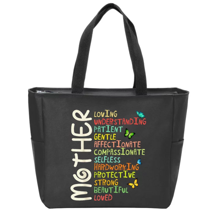 MOTHER Meaning I Love Mom Mothers Day Wo Zip Tote Bag