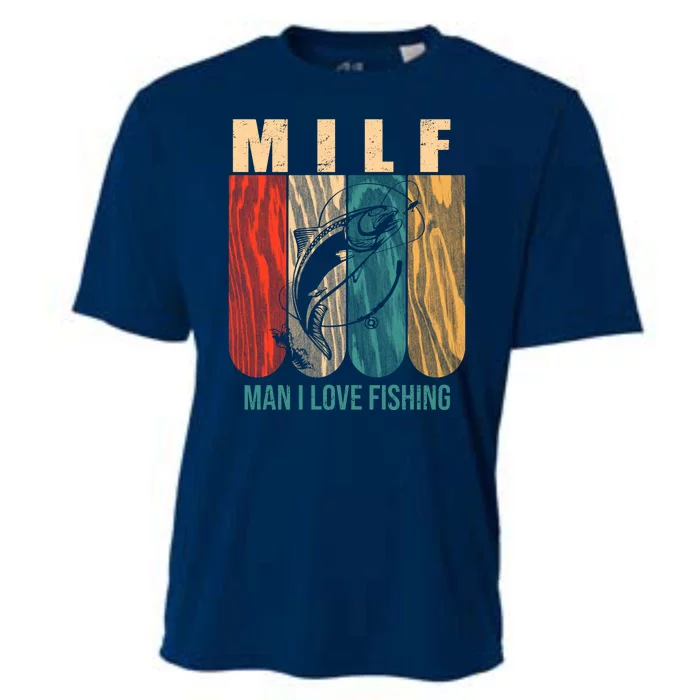 Milf Man I Love Fishing Vintage Cooling Performance Crew T-Shirt