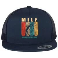 MILF Man I Love Fishing Camping Fish Funny Flat Bill Trucker Hat