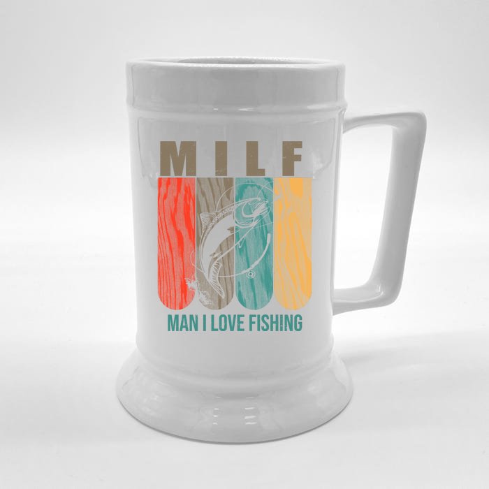 Milf Man I Love Fishing Vintage Front & Back Beer Stein