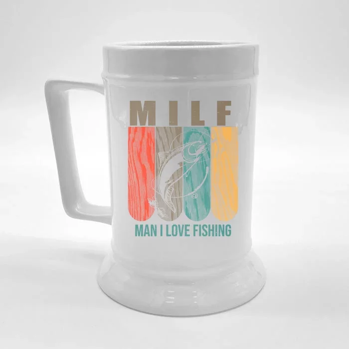 Milf Man I Love Fishing Vintage Front & Back Beer Stein