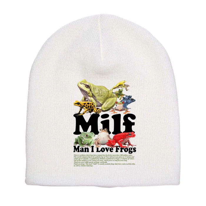 Milf Man I Love Frogs Short Acrylic Beanie