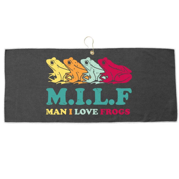 Milf Man I Love Frogs Retro Colorful Large Microfiber Waffle Golf Towel