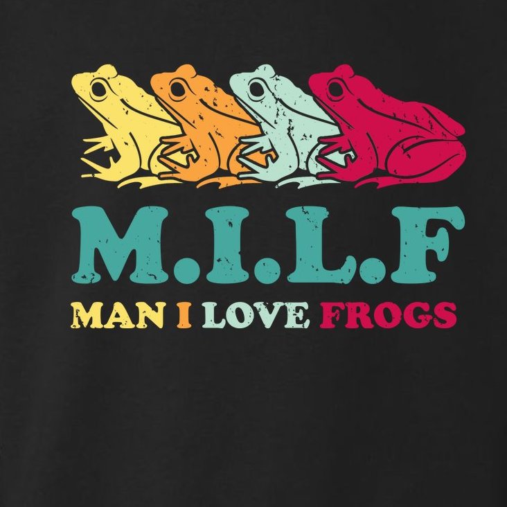 Milf Man I Love Frogs Retro Colorful Toddler Hoodie
