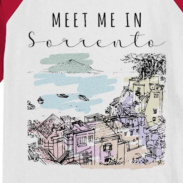 Meet Me In Sorrento Vacation Italy Traveling Italian Italia Kids Colorblock Raglan Jersey